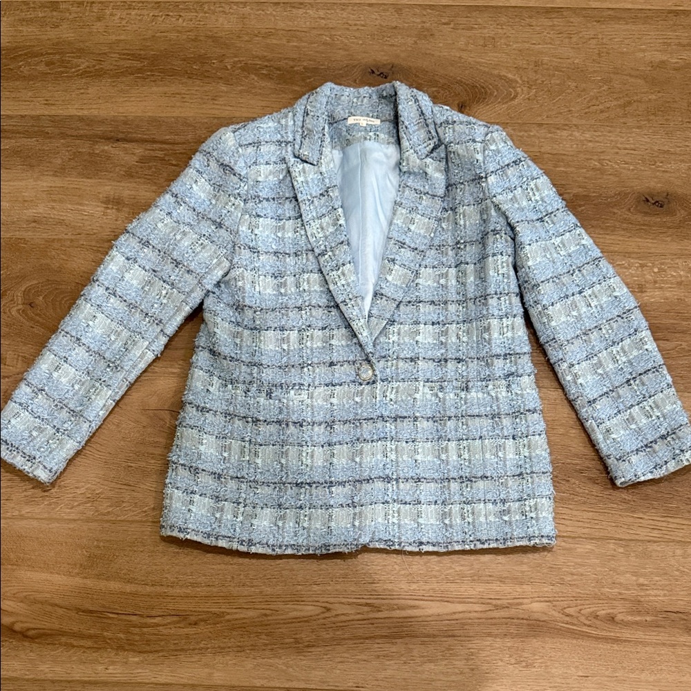 Vici Light Blue Tweed Blazer